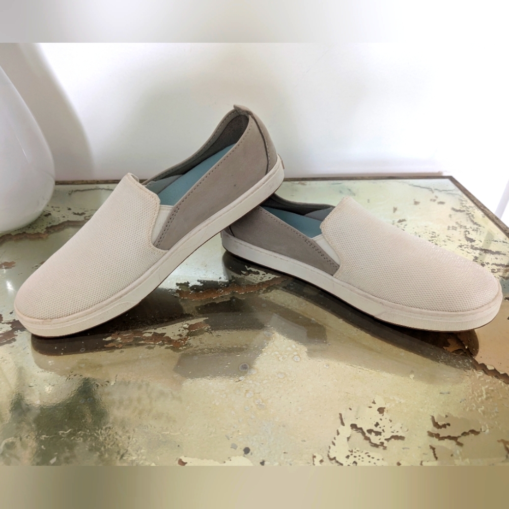 LL Bean Campside Slip On Shoes Size 9.5 Casual Sneakers Beige Neutral